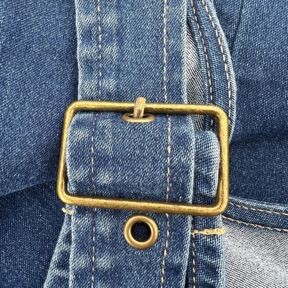 Haute Monde Womens Sheath Dress Blue Mini Stretch Scoop Neck Zipper Sleeveless L - Picture 9 of 10